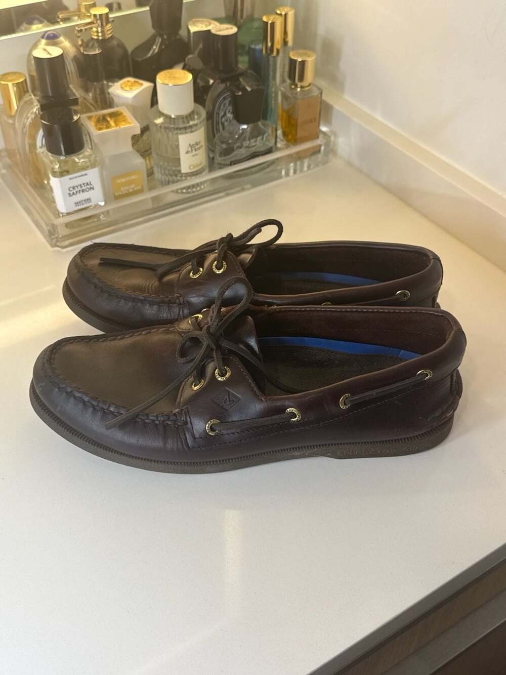 Sperry Men's Authentic Original 2-Eye Boat Shoe Amaretto Brown Leather Sz 9